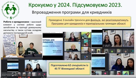 Крокуємо у 2024. Підсумовуємо 2023. Підготовка фахівців для роботи за Програмою для кривдників в територіальних громадах області.