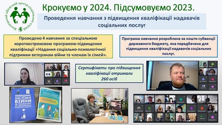 Крокуємо у 2024. Підсумовуємо 2023. Надання соціально-психологічної підтримки ветеранам війни та членам їх сімей.